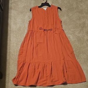 Sleeveless Orange Dress